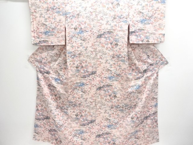 JAPANESE KIMONO / KOMON / HOUSE SCENERY & FLOWER 